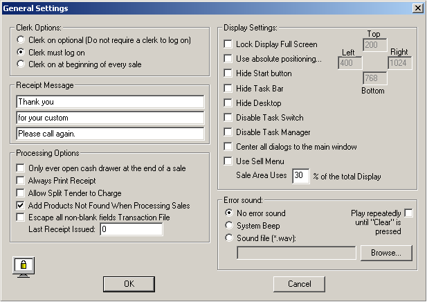General Setting Dialog